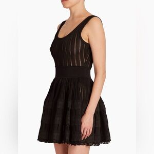 Alaïa Stretch-Knit Skater Minidress Black Fr36